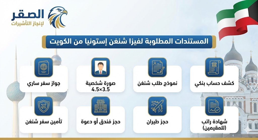الوثائق المطلوبة لاستخراج فيزا إستونيا شنغن من الكويت