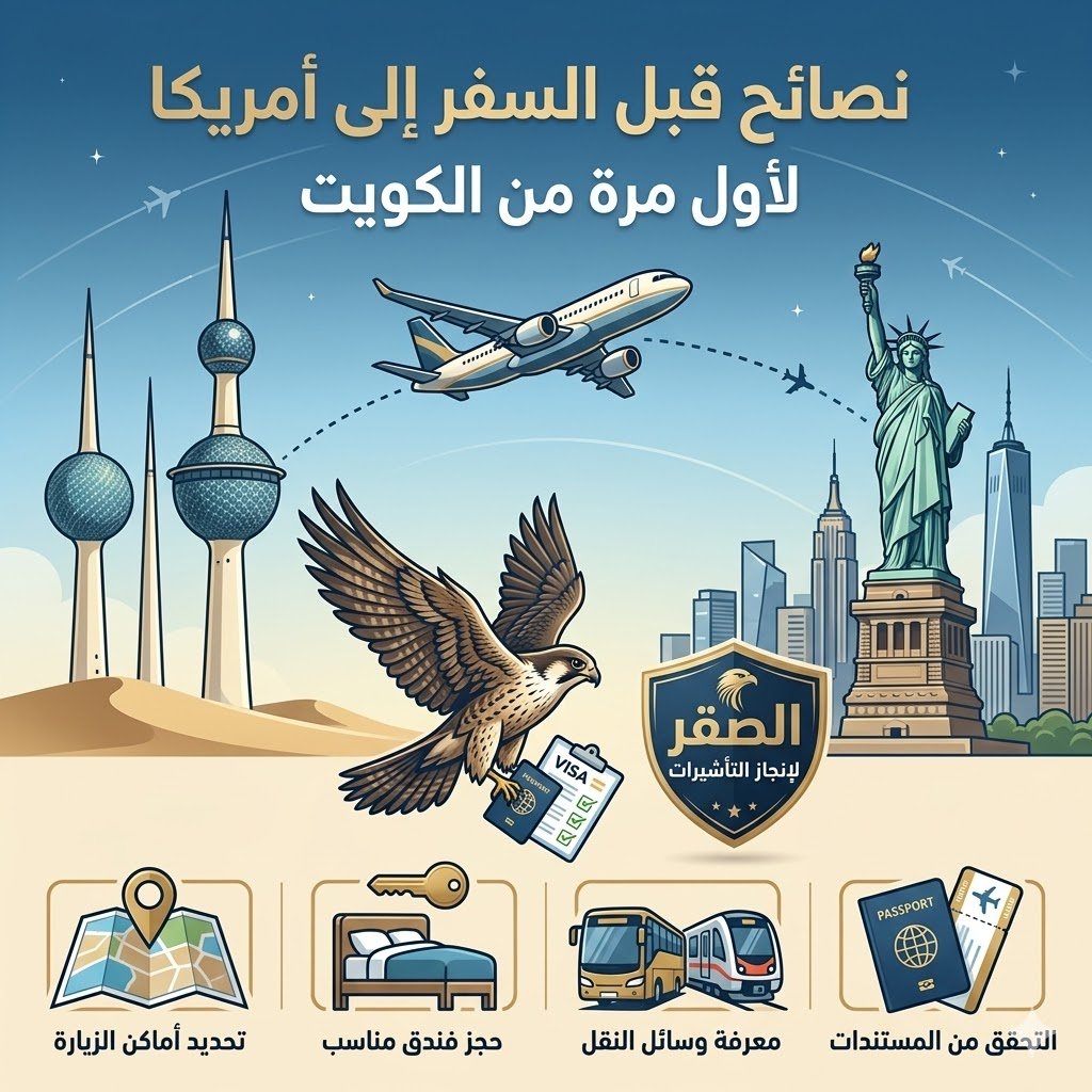 نصائح قبل السفر إلى أمريكا لأول مرة من الكويت